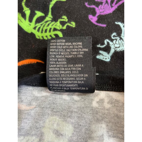 Hyde & Eek Men’s Pajama Top XL Dino Skeleton Halloween Sleepwear Black Cotton - Picture 5 of 7